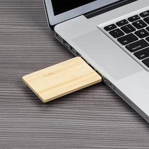Pen card 8GB retangular de madeira