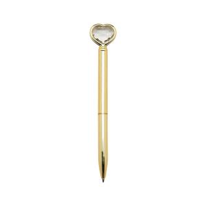Caneta Metal Coração Diamante
