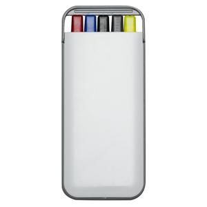 Kit 5 em 1 com Canetas, Marca Texto e Lapiseira