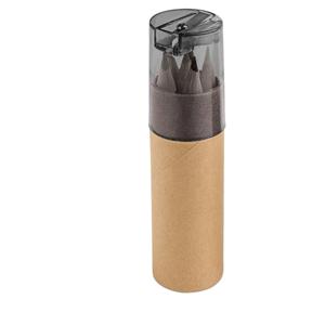 Caixa cilíndrica em cartão com 6 mini lápis
