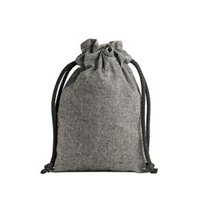 Sacola tipo mochila em 70% algodão reciclado e 30% poliéster reciclado (140 g/m²) sem tingimento
