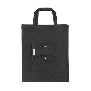 Sacola dobrável (140 g/m²) em 50% algodão, 30% algodão reciclado e 20% poliéster reciclado
