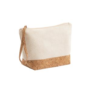 Bolsa de cosméticos em 100% de algodão e cortiça (280 g/m²)