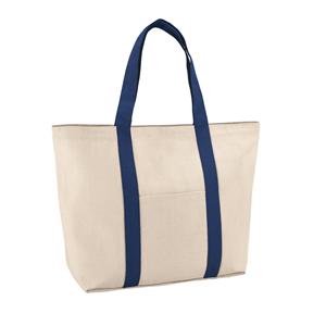 Sacola 100% algodão canvas (280 g/m²) com bolso frontal e bolso interior