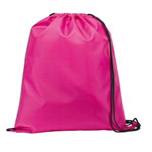 Sacola tipo mochila em 210D com cordões em preto