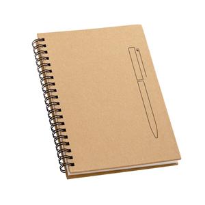 Caderno em papel kraft com folhas lisas em papel pedra (120 g/m²)