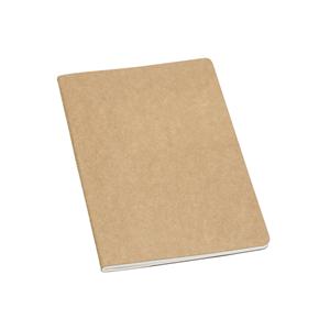 Caderno A5 em cartão kraft reciclado com folhas pautadas