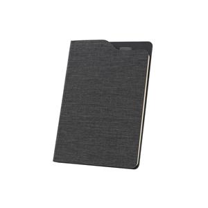 Caderno A5 de capa dura em tecido poliéster 100% reciclado (100% rPET) com folhas pautadas