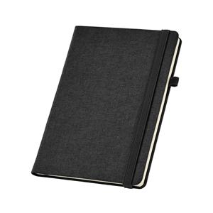 Caderno A5 em canvas (poliéster) com folhas lisas