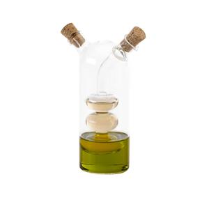 Galheteiro em vidro que contém dois reservatórios 50 ml e 250 ml