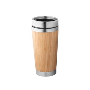 Copo de viagem em bambu e aço inox 500 ml