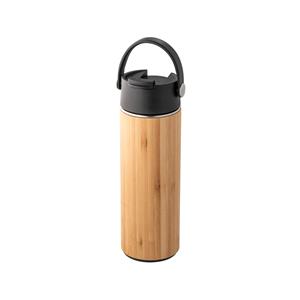 Squeeze térmica em bambu, aço inoxidável e PP 440 ml