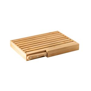 Tábua para pão em bambu com faca em aço inox