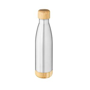 Garrafa em aço inox (90% reciclado) com tampa em bambu 800 ml