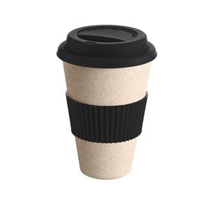 Copo para viagem em fibra de bambu, casca de arroz e melamina 450 ml