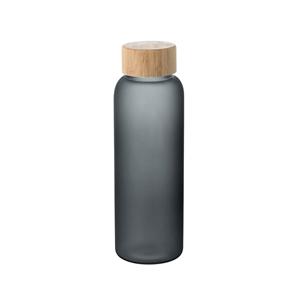 Squeeze de vidro borossilicato fosco com tampa em bambu 500 ml