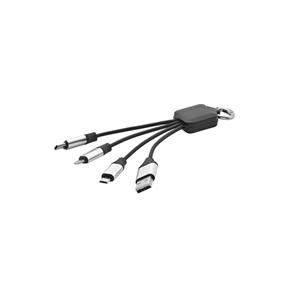 Cabo USB de carregamento rápido 3 em 1 com corpo em PET 100% reciclado (100% rPET)