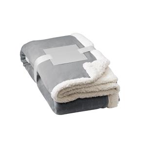 Manta reversível em tecido polar (190 g/m²) acetinado com forro sherpa (225 g/m²),